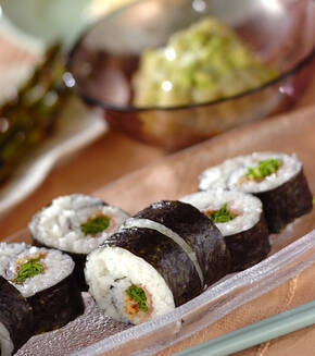 生ハムとルッコラの巻き寿司の献立