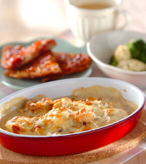 里芋とキノコのグラタンの献立