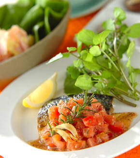 サバのローズマリーガーリックソテーの献立