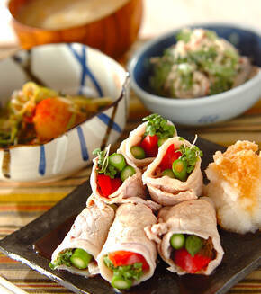 ゆで豚のおろしがけの献立