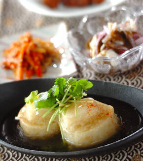 あんかけ揚げ大根と餅の献立