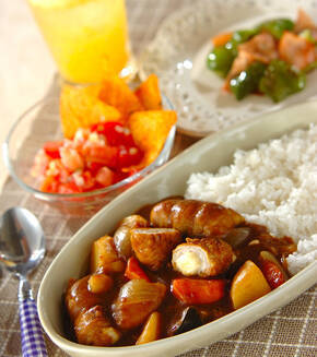 豚チーズ入りカレーライスの献立