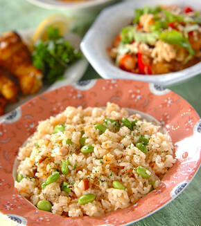 枝豆入りピラフの献立