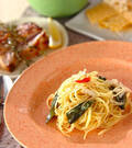 「エノキとバジルのペペロンチーノ」の献立