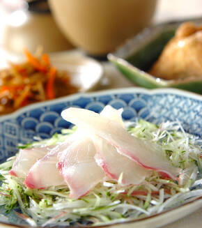 鯛のサラダ風お造りの献立