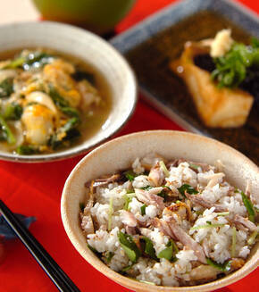 アジの混ぜご飯の献立