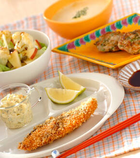塩鮭のフライの献立