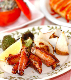 鶏とカブのシンプルオーブン焼きの献立