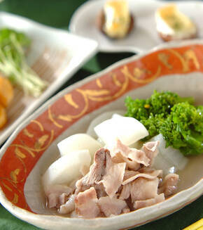 豚バラ肉と大根の塩煮の献立