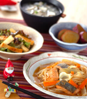 鮭のちゃんちゃん焼き フライパンで簡単に北海道名物を再現の献立