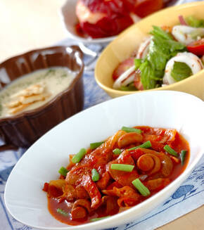 チキンのトマト煮の献立