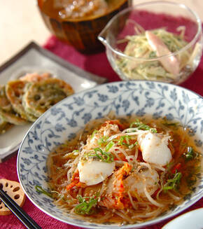 タラとキムチの重ね蒸しの献立