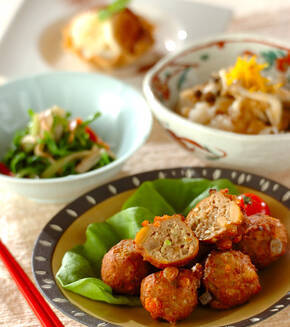 大豆入り揚げ団子の献立