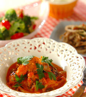 ミートボールのトマトクリーム煮の献立