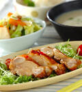 「簡単!やみつきチキンの甘辛しょうゆ煮 冷めても美味しい」の献立