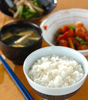 ショウガご飯の献立