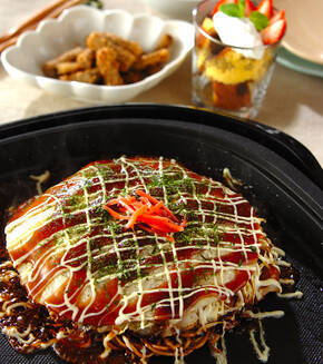 広島焼き風お好み焼きの献立