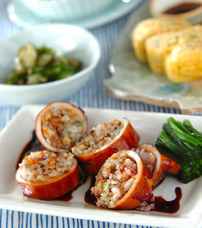 具だくさんイカ飯の献立