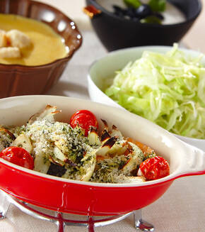 サーモンのガーリック焼きの献立