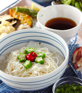 薬味たっぷり素麺の献立