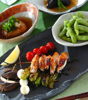 手羽中の塩焼きの献立