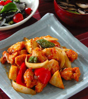 鶏の酢豚風の献立