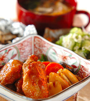 手羽先のこっくり煮の献立