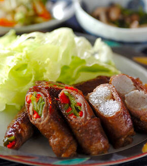 甘辛牛肉のコンニャク巻きの献立
