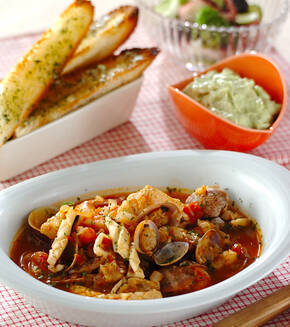 たっぷり魚介のスープの献立