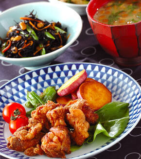 鶏の唐揚げの献立