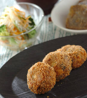 豆腐入り和風コロッケの献立