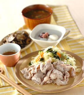 ゆで豚と野菜のサラダ仕立ての献立