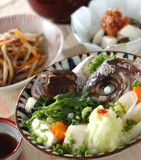 鯛の頭蒸しの献立