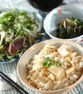 シンプルタケノコご飯の献立