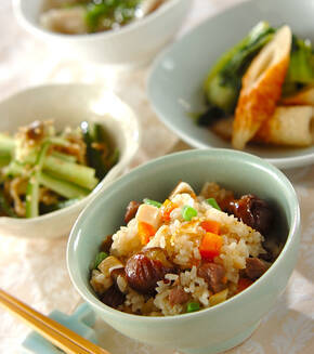 もちもち炊き込みおこわの献立