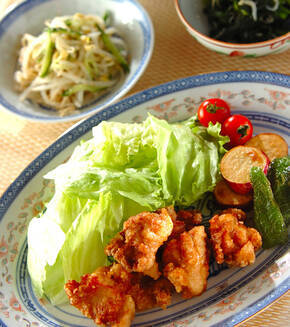 ジューシーな鶏の唐揚げ カリッと揚がって何個でも食べたくなるの献立