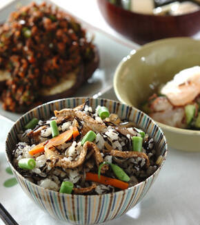 煮ヒジキ入り混ぜご飯の献立