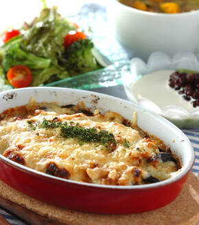 長ナスの重ね焼きの献立