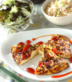 満腹ヘルシー！豆腐入りふわふわオムレツの献立