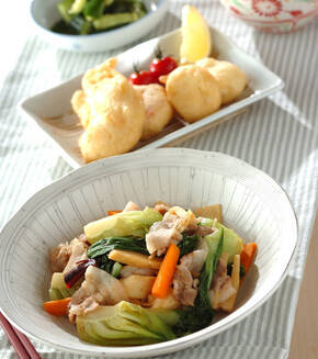 子供に人気！チンゲン菜と豚肉の中華炒め 野菜たっぷりの献立