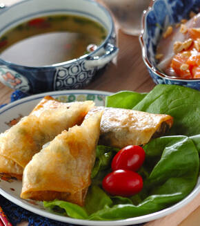 基本の春巻き 意外と簡単 春雨など具材たっぷりのボリューム感の献立