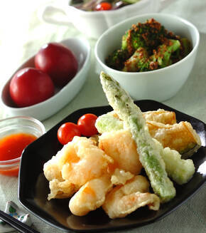 中華風エビのフリットの献立