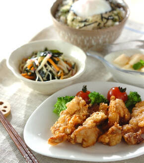 鶏肉の竜田揚げの献立