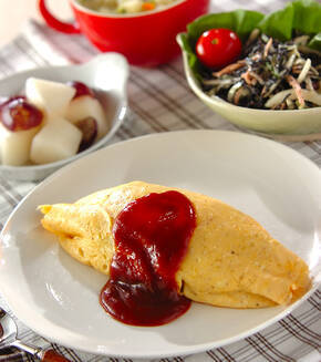 コロコロチキンのオムライスの献立