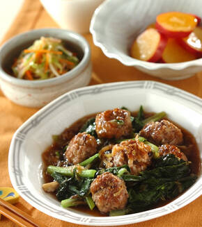 肉団子のオイスターあんの献立