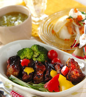 スペアリブのママレード煮の献立