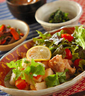 レモンあんかけ揚げ鶏の献立