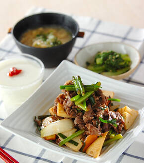 牛肉の中華炒めの献立