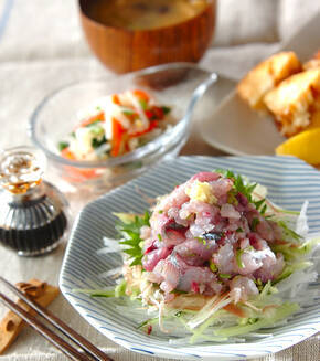 アジのたたきの献立