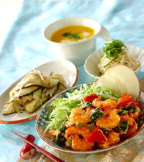 エビのオーロラソースの献立